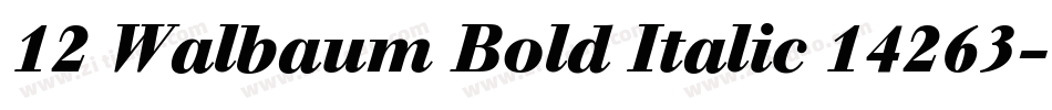 12 Walbaum Bold Italic 14263字体转换